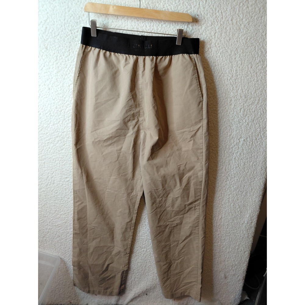 Fear of God Essentials Mens Khaki Tan Elastic Waist Trousers Pants